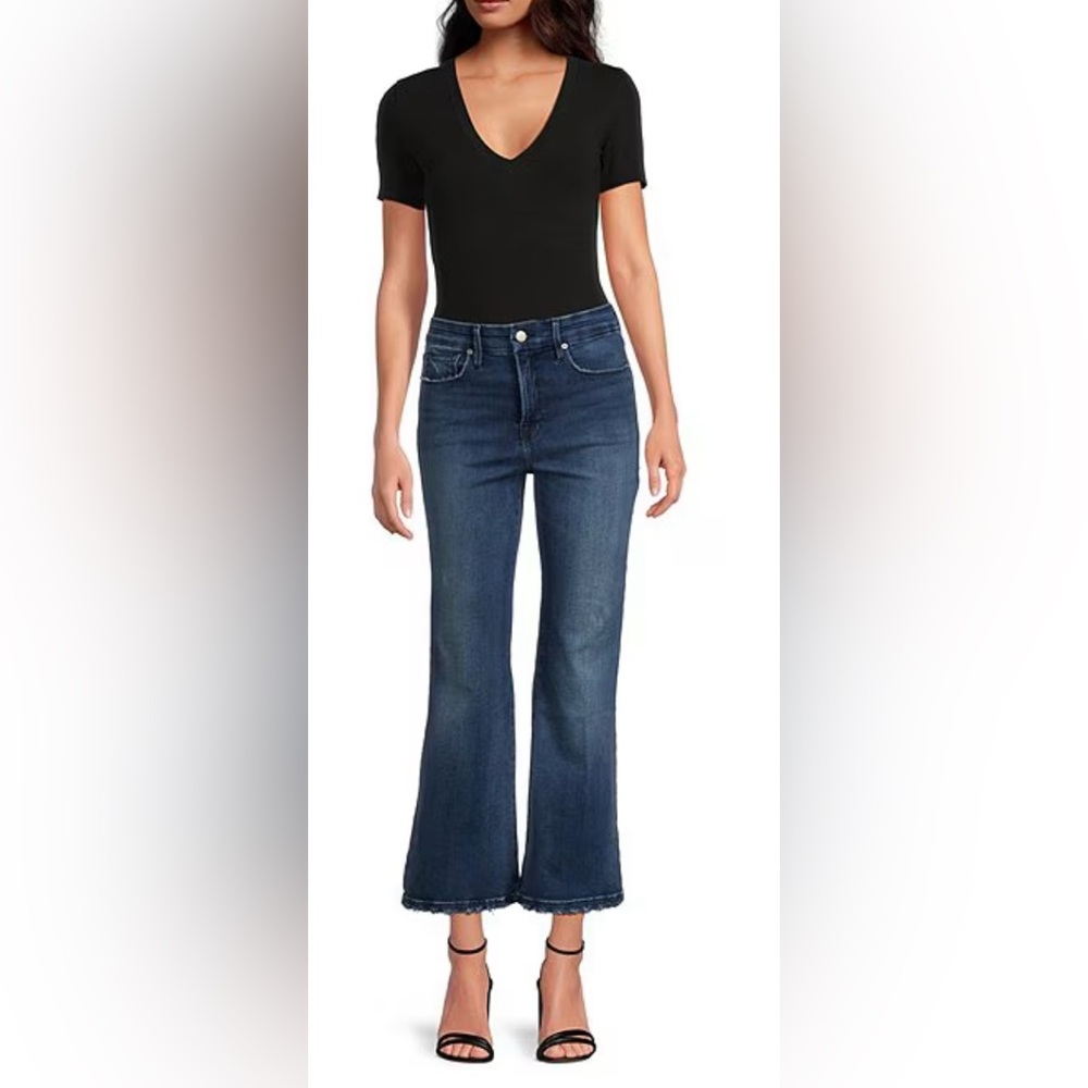 NWT Good American Deep V Short Sleeve Bodysuit in Black - Picture 2 of 6